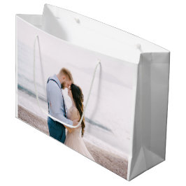 Bolsa De Regalo Grande Simple escritura moderna corazón boda agradecimien