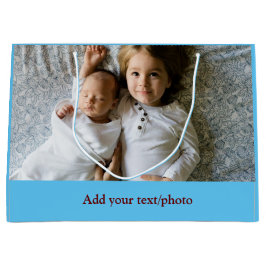 Bolsa De Regalo Grande simple mínima AGREGAR TU FOTO NAVIDADES DE TEXTO L