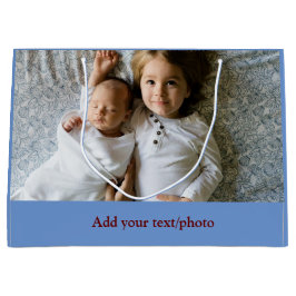 Bolsa De Regalo Grande simple mínima AGREGAR TU FOTO NAVIDADES DE TEXTO L