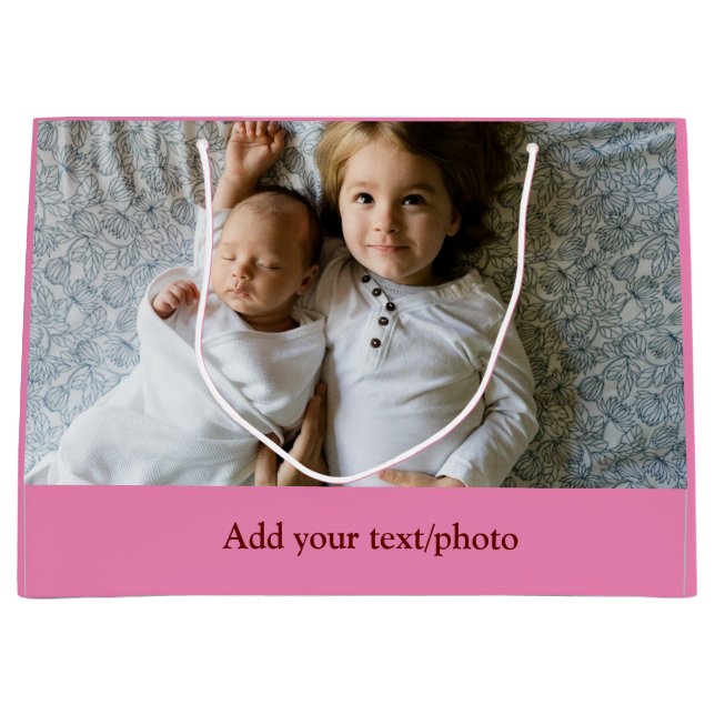 Bolsa De Regalo Grande simple minimal AGREGA TU FOTO TEXTO NAVIDAD     L (Anverso)