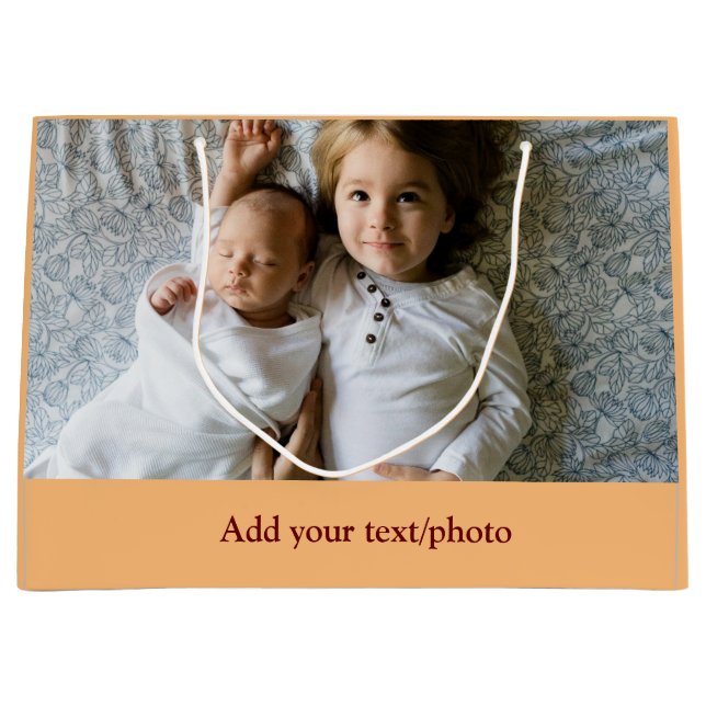 Bolsa De Regalo Grande simple minimal AGREGA TU FOTO TEXTO NAVIDAD     L (Anverso)