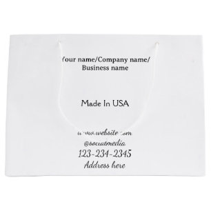 Bolsa De Regalo Grande simple minimal agregue su logo/diseño aquí negocio