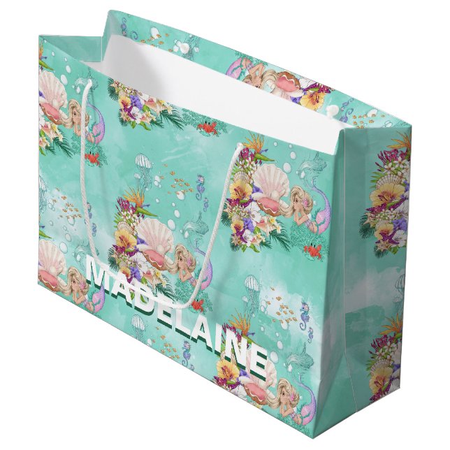 Bolsa De Regalo Grande Sirena bajo el caballito de mar (Angulo Anverso)