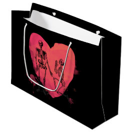 Bolsa De Regalo Grande Skeleton Love Watercolor Heart