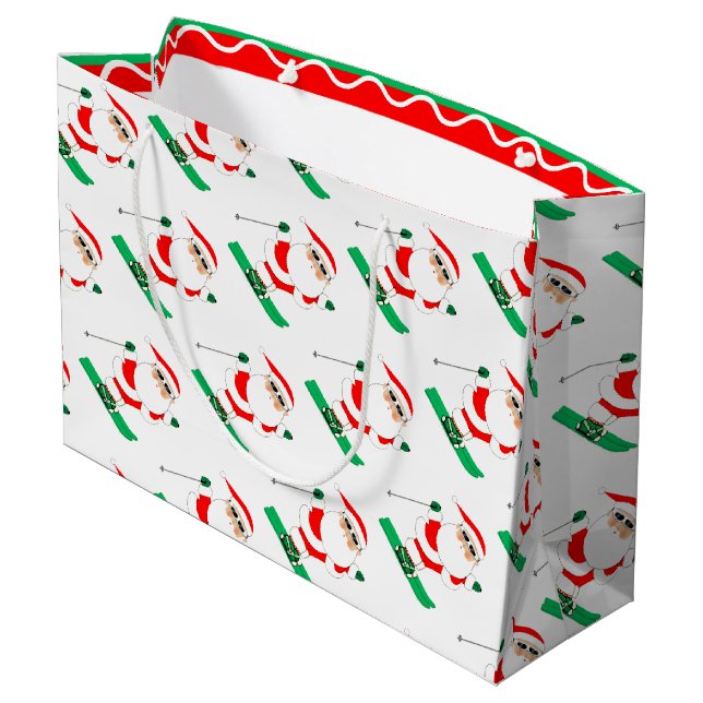 Bolsa De Regalo Grande Skiing Christmas Holiday (Angulo reverso)