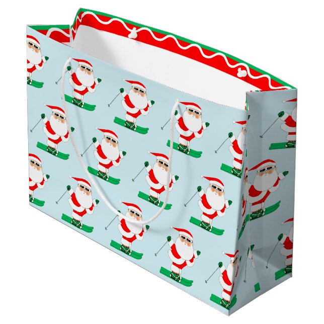 Bolsa De Regalo Grande Skiing Christmas Holiday (Angulo reverso)