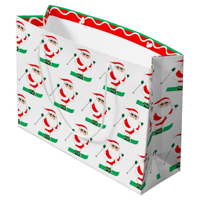 Bolsa De Regalo Grande Skiing Christmas Holiday (Angulo reverso)
