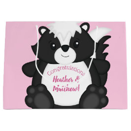 Bolsa De Regalo Grande Skunk Baby Shower Pink