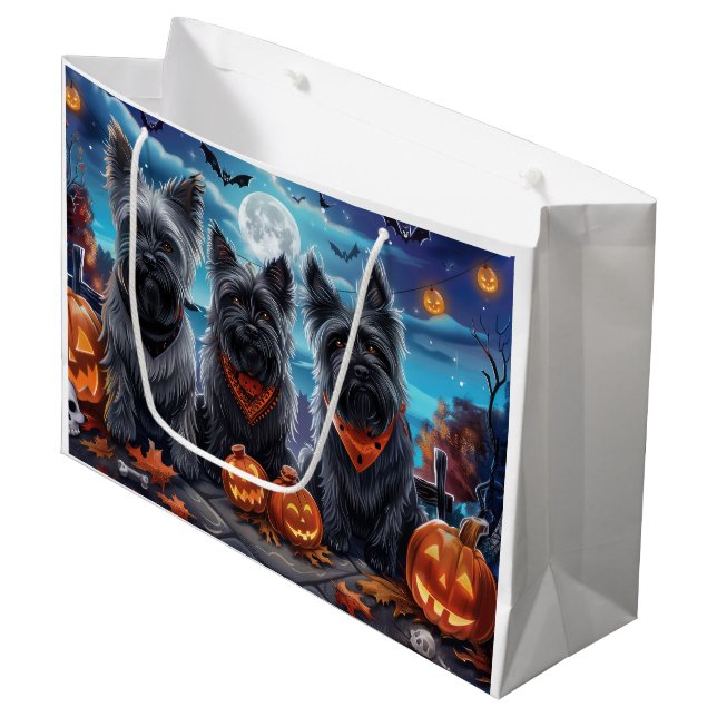 Bolsa De Regalo Grande Skye Terrier Halloween Spooki (Angulo Anverso)