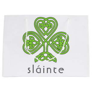 Bolsa De Regalo Grande Slainte Celtic Shamrock Green St.
