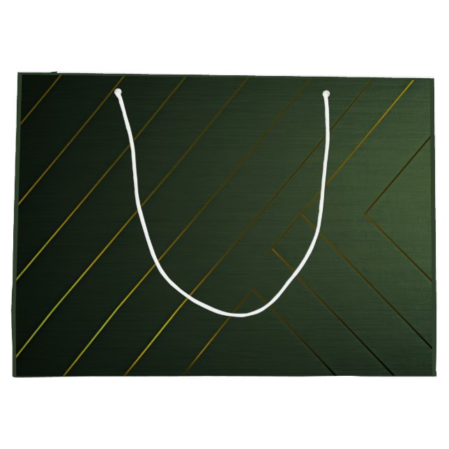 Bolsa De Regalo Grande Sleek Sage Green y Gold (Reverso)