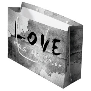 Bolsa De Regalo Grande SlipperyJoe el amor no tiene color raza tono de pi
