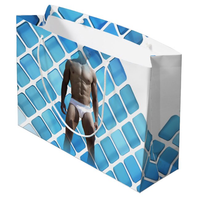 Bolsa De Regalo Grande SlipperyJoe hombre muscular seis empates abs macho (Angulo reverso)