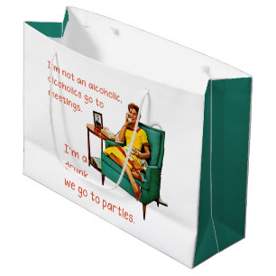 Bolsa De Regalo Grande SlipperyJoe socializando bebiendo fiesta vintage m