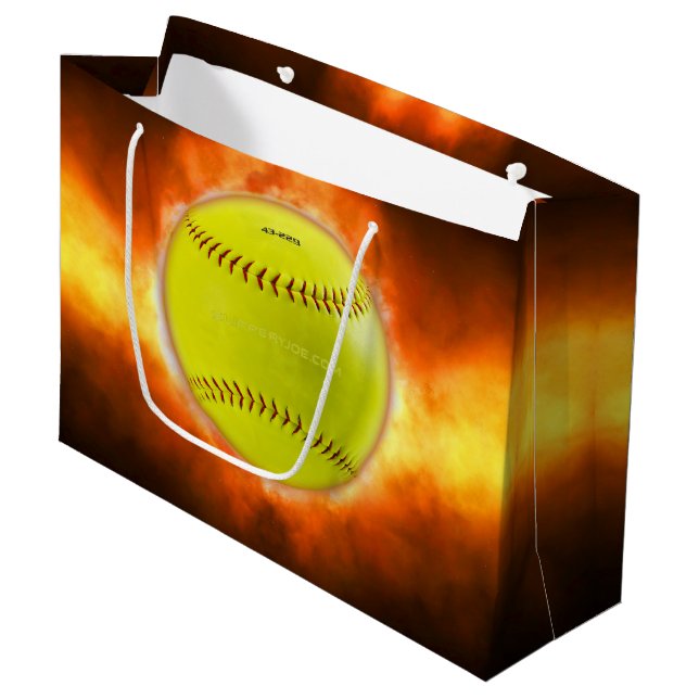 Bolsa De Regalo Grande SlipperyJoe's artistic Softball on fire gay gifts  (Angulo Anverso)