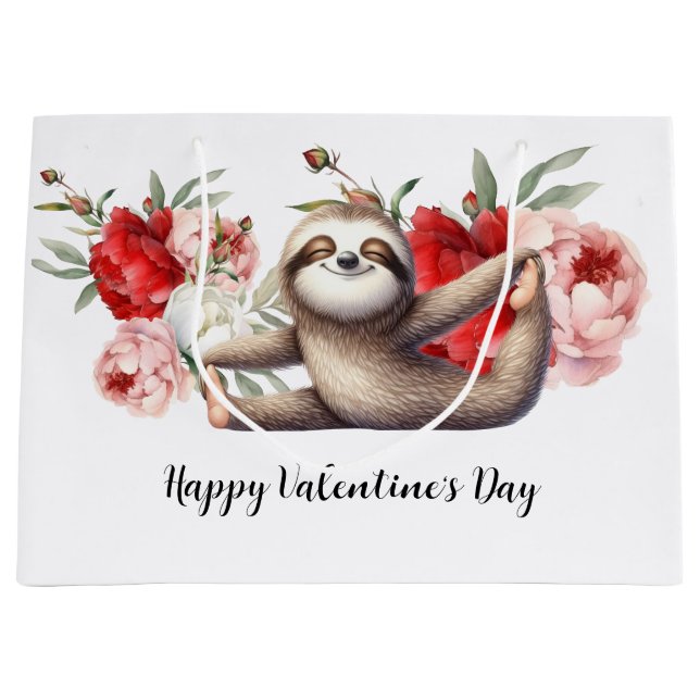 Bolsa De Regalo Grande Sloth on Valentine's Day  (Anverso)