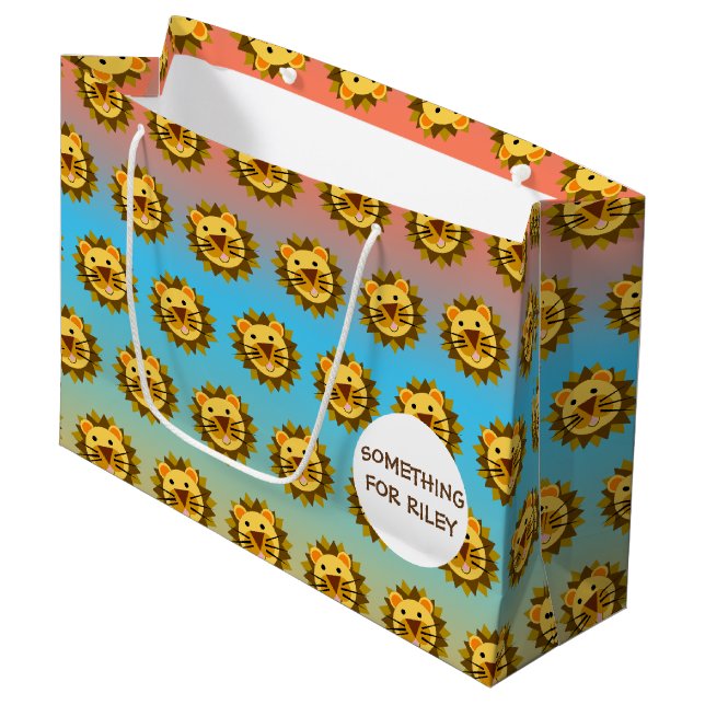 Bolsa De Regalo Grande Smiling Lion Face (Angulo Anverso)