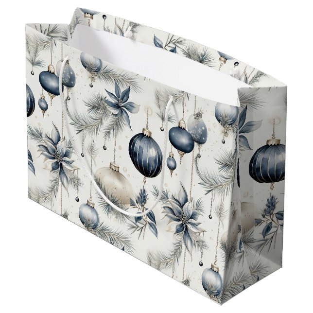 Bolsa De Regalo Grande Sofisticados Navidades Blue & Gold (Angulo reverso)