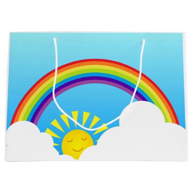 Bolsa De Regalo Grande Sol y nubes del arco iris (Anverso)