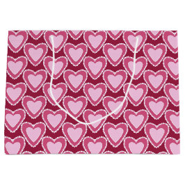 BOLSA DE REGALO GRANDE SOMBRAS DE CORAZONES DÍA DE SAN VALENTÍN ROJOS Y R