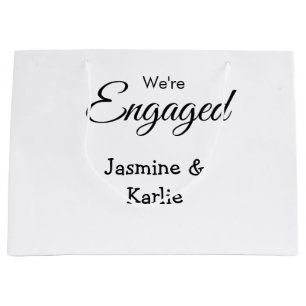 Bolsa De Regalo Grande Somos pareja comprometida nombre romántico elegant