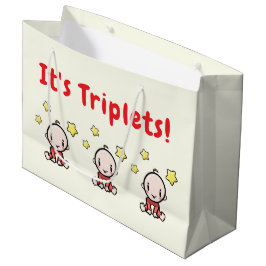 Bolsa De Regalo Grande ¡Son trillizos!, Envoltura de regalo para bebés tr
