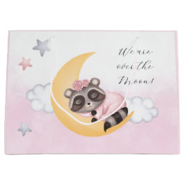 Bolsa De Regalo Grande soñar sobre la ducha de bebé chica de mapache luna
