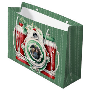 Bolsa De Regalo Grande Sonrisa   Foto de Navidades de cámara de época
