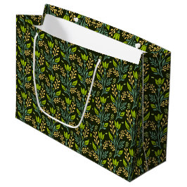 Bolsa De Regalo Grande Sophisticated blue & beige floral pattern design 