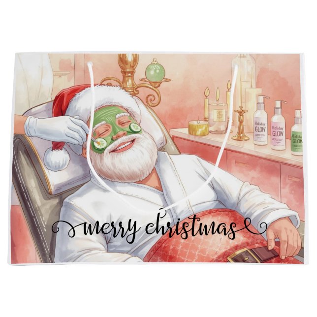 Bolsa De Regalo Grande Spa Santa Claus Merry Christmas  (Anverso)