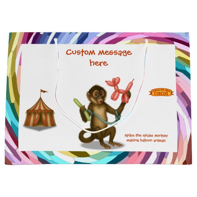 Bolsa De Regalo Grande Spike's balloon monkey magic (Anverso)