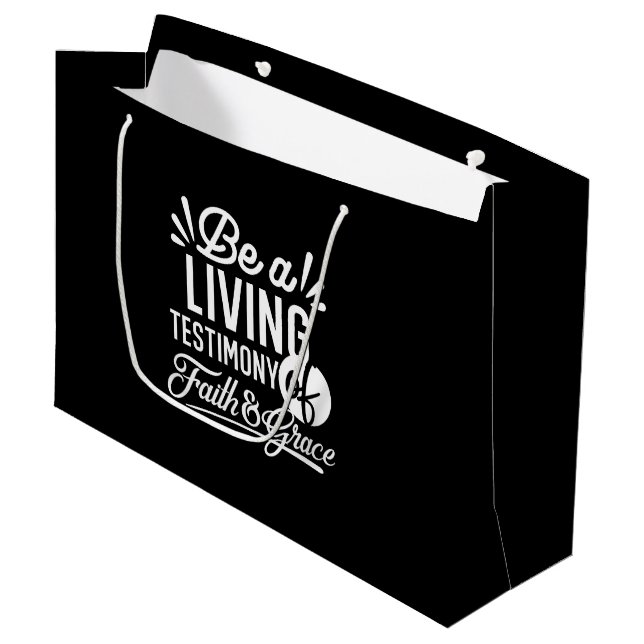 Bolsa De Regalo Grande Spiritual Living Testimony Faith and Grace Quote (Angulo Anverso)