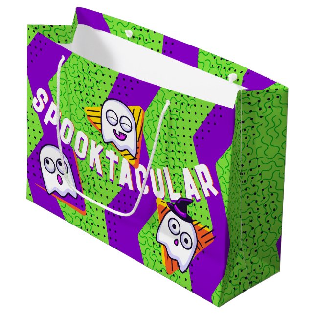 Bolsa De Regalo Grande Spooktacular Ghosts Green Party Bag (Angulo Anverso)