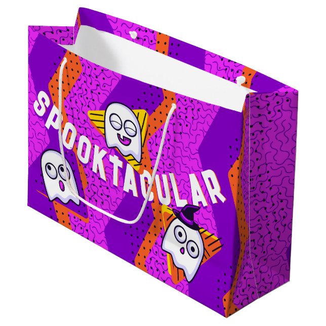 Bolsa De Regalo Grande Spooktacular Ghosts Purple Party Bag (Angulo Anverso)