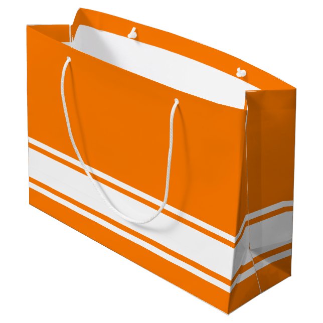 Bolsa De Regalo Grande Sporty Naranja brillante Bandas de Carreras de bas (Angulo reverso)