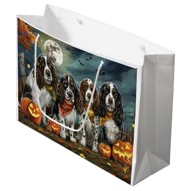 Bolsa De Regalo Grande Springer Spaniel Halloween Spooky (Angulo Anverso)