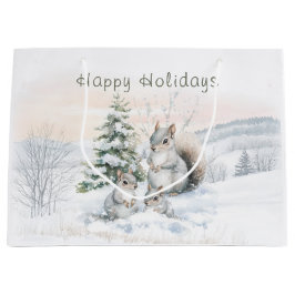 Bolsa De Regalo Grande Squirrels in winter forest 