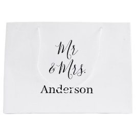 Bolsa De Regalo Grande Sr & Sra agregar apellido fecha año favor de boda