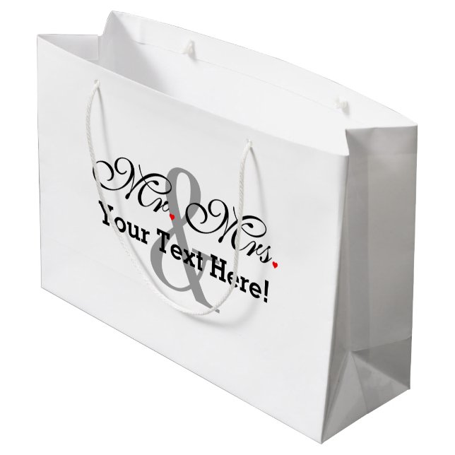 Bolsa De Regalo Grande Sr. y señora personalizados Plus Customizable (Angulo reverso)