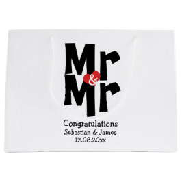 Bolsa De Regalo Grande Sr. y Sr. Modern Personalizado Negro y Rojo