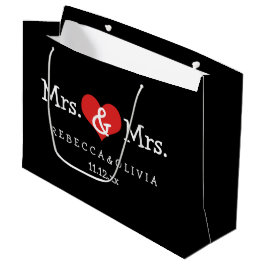 Bolsa De Regalo Grande Sra. y Sra. Two Brides Boda Personalizable