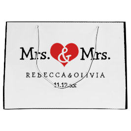 Bolsa De Regalo Grande Sra. y Sra. Two Brides Boda Personalizable