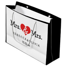 Bolsa De Regalo Grande Sra. y Sra. Two Brides Boda Personalizable