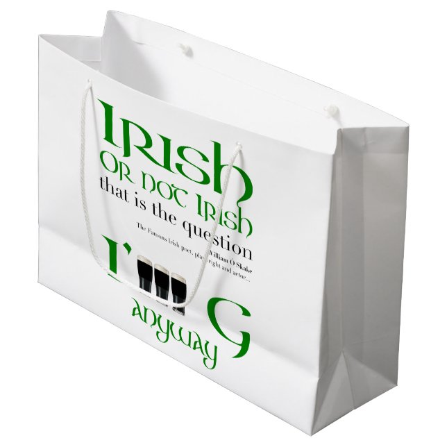 Bolsa de regalo grande St Patrick original irlandé (Angulo Anverso)