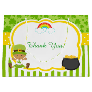 Bolsa De Regalo Grande St Patricks African American Chica Baby Shower
