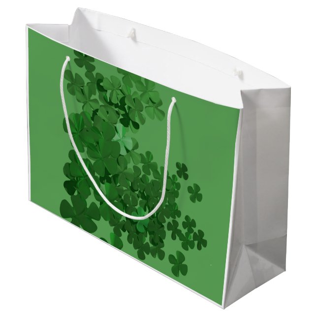 Bolsa De Regalo Grande St. Patrick's Day Shamrock (Angulo reverso)