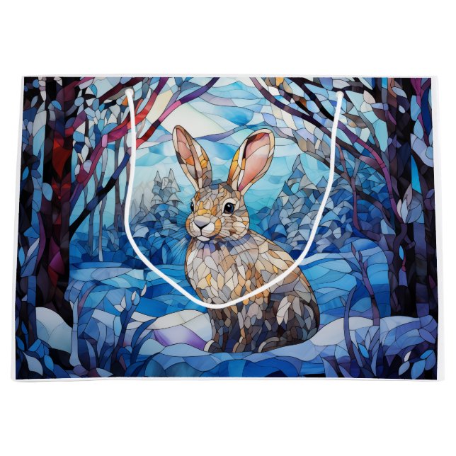 Bolsa De Regalo Grande Stained Glass Bunny (Anverso)