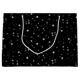 Bolsa De Regalo Grande Starlight Sparkles Black and White Stars