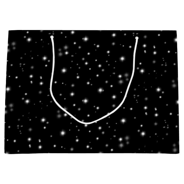 Bolsa De Regalo Grande Starlight Sparkles Black and White Stars (Anverso)
