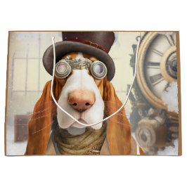 Bolsa De Regalo Grande Steampunk Basset Hound